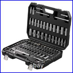 106-Pc Socket Set with Ratchet, 1/4 & 3/8 Drive, SAE & Metric, Deep/Standard S