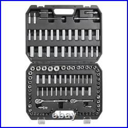 106-Pc Socket and Ratchet Set, 1/4 & 3/8 Drive, SAE & Metric, Deep/Standard So