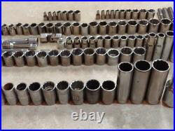 109 pcs. Craftsman Sockets/Ext Mixed 3/4-1/2-3/8-1/4 dr Metric SAE USA