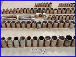 109 pcs. Craftsman Sockets/Ext Mixed 3/4-1/2-3/8-1/4 dr Metric SAE USA