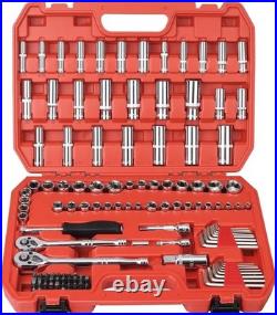 117-Piece Socket Ratchet Wrench Set with Storage Case Free USA Shipping