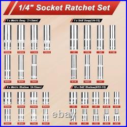 117-Piece Socket Ratchet Wrench Set with Storage Case Free USA Shipping