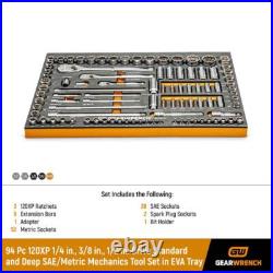 120XP 1/4 in, 3/8 in, 1/2 in. Drive Standard and Deep SAE/Metric Mechanics Set