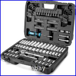 121-Piece Mechanics Tool Kits, Include Sae/Metric Sockets Set, 72-Tooth Drive R