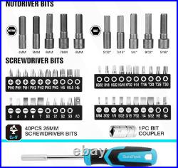 121-Piece Mechanics Tool Kits, Include Sae/Metric Sockets Set, 72-Tooth Drive R