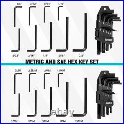 121-Piece Mechanics Tool Kits, Include Sae/Metric Sockets Set, 72-Tooth Drive R