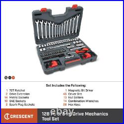 128P Mechanics Tool Set with Case 3/8 Drive 12P Standard Deep SAE/Metric