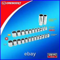 128 Pc. 3/8 Drive 12 Point Standard Sae/Metric Mechanics Tool Set CTK128MP2N