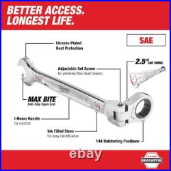 144-Position Flex-Head Ratcheting Combination Wrench Set SAE and METRIC