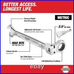 144-Position Flex-Head Ratcheting Combination Wrench Set SAE and METRIC