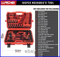 160-Piece Mechanics Tool Set, Metric/Standard Socket Set