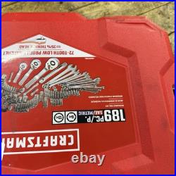 189 PIECE Craftsman SAE/Metric Steel Chrome Mechanics Tool Set with Case Mint 189 PIECE Craftsman SAE/Metric Steel Chrome Mechanics Tool Set with Case Mint