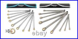 18-Piece Extra Long Anti-Slip Ratcheting Wrench Set, Metric & SAE, CR-V Steel, P