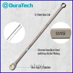 18-Piece Extra Long Anti-Slip Ratcheting Wrench Set, Metric & SAE, CR-V Steel, P