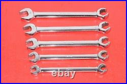1967 Snap-On 5pc 3/8 5/8 SAE Open End Flare Nut Flank Drive Line Wrench Set