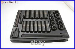 1/2 Drive Impact Inch/Metric 52 Pc Socket Set Easy to Read with 2 Storage Trays