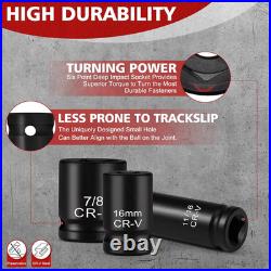 1/2 Drive Impact Socket Set 66-Piece, Standard SAE (3/8-1-1/4) and Metric 8