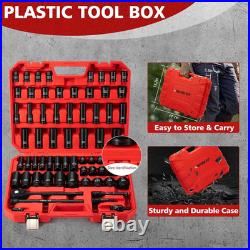 1/2 Drive Impact Socket Set 66-Piece, Standard SAE (3/8-1-1/4) and Metric 8