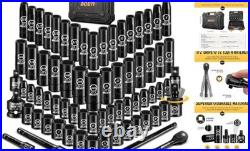 1/2 Drive Impact Socket Set, 72 Piece Standard SAE (5/16-1-1/4) & Metric