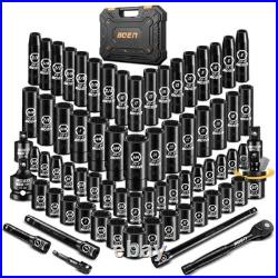 1/2 Drive Impact Socket Set, 72 Piece Standard SAE (5/16-1-1/4) & Metric