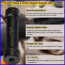 1/2 Inch 6 Point Drive Deep Impact Socket Set Standard SAE Metric WithStorage Case