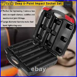 1/2 Inch 6 Point Drive Deep Impact Socket Set Standard SAE Metric WithStorage Case