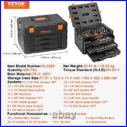 1/4 3/8 1/2 Drive Deep and Standard Sockets SAE and Metric Mechanic Tool Kit