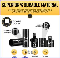 1/4 Drive Impact Socket Set, 60-Piece Standard SAE (5/32-9/16) & Metric 4-15