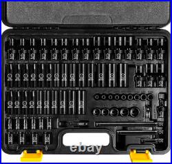1/4 Drive Impact Socket Set, 72-Piece Standard SAE (3/16-9/16 Inch) and Metric