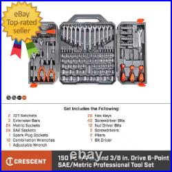 1/4 In. And 3/8 In. Drive 6-Point Standard Sae/Metric Mechanics Tool Set with Ca
