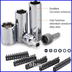 201-Piece Mechanics Socket Tool Set SAE Metric with Case for Automotive Repair