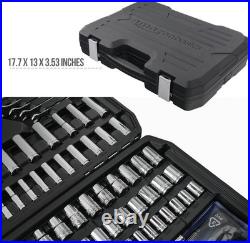 201-Piece Mechanics Socket Tool Set SAE Metric with Case for Automotive Repair