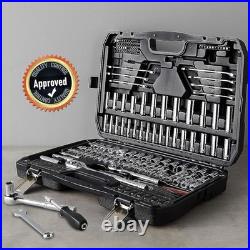 201-Piece Mechanics Socket Tool Set SAE Metric with Case for Automotive Repair
