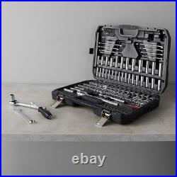201-Piece Mechanics Socket Tool Set SAE Metric with Case for Automotive Repair