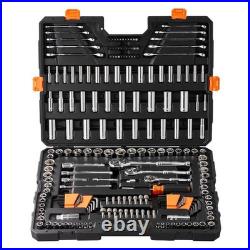 205 Pcs Mechanics Tool Set SAE & Metric Sockets, Deep & Standard, Chrome Vanad