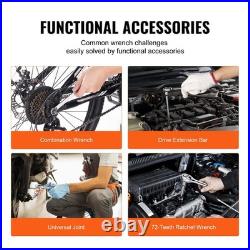 205 Pcs Mechanics Tool Set SAE & Metric Sockets, Deep & Standard, Chrome Vanad