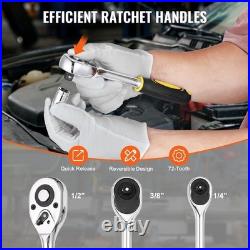 207-Piece Mechanic Tool Kit for Automotive Repairs SAE & Metric