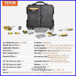 207-Piece Mechanic Tool Kit for Automotive Repairs SAE & Metric