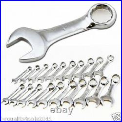 20 Pc Sae Standard And MM Metric Size Sized Short Length End Stubby Wrench Set