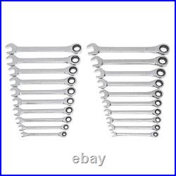 20-Piece Ratcheting Wrench Set SAE & Metric, Chrome Vanadium, Durable Tool Kit