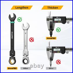 23 PCS Flex Head Ratcheting Wrench Set Metric and Standard & SAE with Color Ring