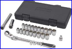 23 Piece 3/8 Drive Pass-ThruT 6 Point Standard Sae/Metric Mechanics Tool Set