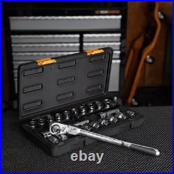 23 Piece 3/8 Drive Pass-ThruT 6 Point Standard Sae/Metric Mechanics Tool Set