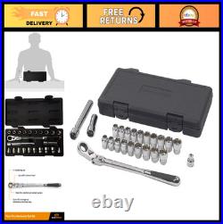 23-Piece 3/8 Drive Pass-ThruT Mechanics Tool Set SAE/Metric Standard Tools