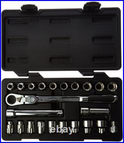 23-Piece 3/8 Drive Pass-ThruT Mechanics Tool Set SAE/Metric Standard Tools