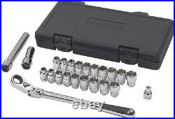 23 Piece 3/8 Drive Pass-Thru 6 Point Standard SAE/Metric Mechanics Tool Set 23 Piece 3/8 Drive Pass-Thru 6 Point Standard SAE/Metric Mechanics Tool Set