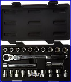 23 Piece 3/8 Drive Pass-Thru 6 Point Standard SAE/Metric Mechanics Tool Set