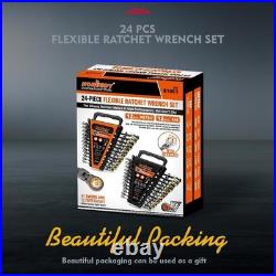 24-Piece Metric and SAE Ratchet Combination Wr