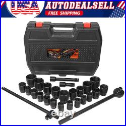 27PCS 3/4 Drive Impact Socket Set Standard SAE (7/8-2) Metric (22-50 mm) Size