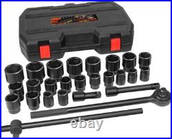 27PCS 3/4 Drive Impact Socket Set Standard SAE (7/8-2) Metric (22-50 mm) Size